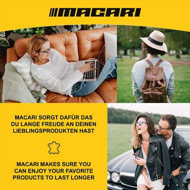 Macari Leather Care 500ml Balsam + 500ml Cleaner + 2 Sponges + Leather Brush Premium Leather Leather Cleaner Set Beeswax for Leather Couch, Car, Furniture, Jacket, Clothing, Sofa, Handbag, Shoes, Saddle Leather Fat