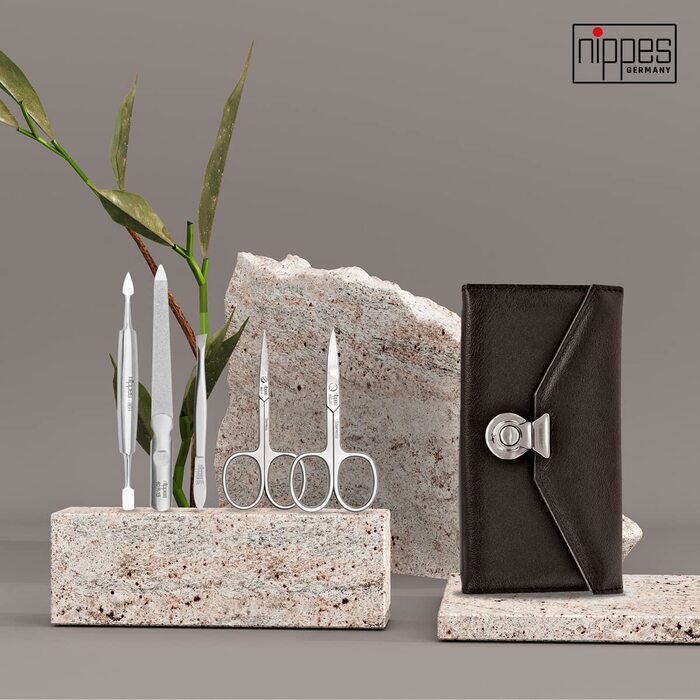 Набір для манікюру Nippes Solingen Locks, 7 предметів, нержавіюча сталь, шкіряний етиуль, Made in Germany