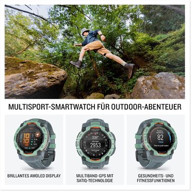 Розумний годинник Garmin Instinct 3 50mm AMOLED: GPS, Multisport, Health Coach, 24 дні роботи, 80+ спорт-програм