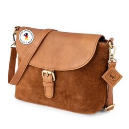 Сумка через плече Berliner Bags Catalina Vintage з натуральної шкіри коньякового кольору для жінок. Компактна крос-боді сумка з магнітною застібкою.