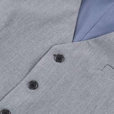 Чоловіча жилетка Allthemen V-подібний виріз, однобортна, Slim Fit, для ділового костюма (3XL, світло-сіра)