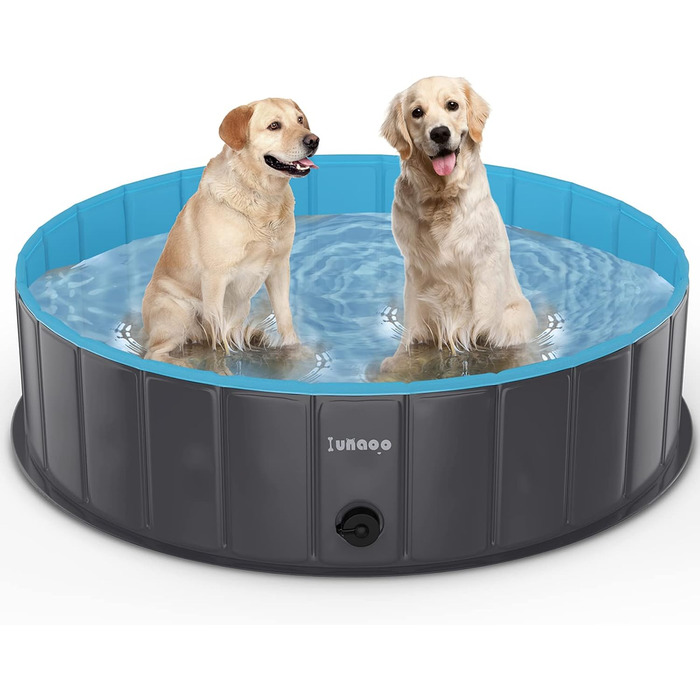 Dog Pool for Large Dogs, Foldable Swimming Pool Dog Splash Pool, Portable PVC Dog Pool Bathtub Dog Swimming Pool for Large Small Dogs, (Light Blue, L (120 x 30 cm))