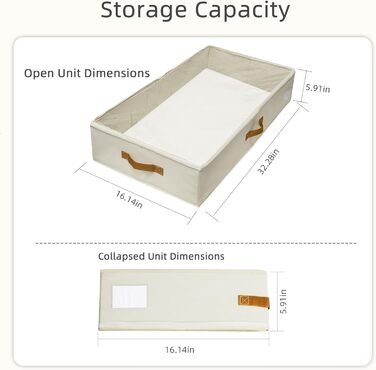 Коробки для зберігання під ліжком, 2 шт. з боковими стійками, сірі. Підходять для постільної білизни, одягу та ковдр.