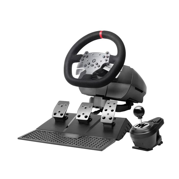 Кермо Mars Gaming MWH-RSX для SimRacing з Force Feedback та 3 педалями, 12 передач, 14 кнопок, PC/PS4/Xbox Series X|S