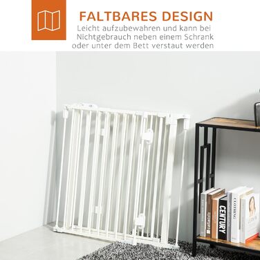 Захисний бар'єр для собак PawHut - переносний, регульований, 3 панелі, 202,5 x 76 см, білий