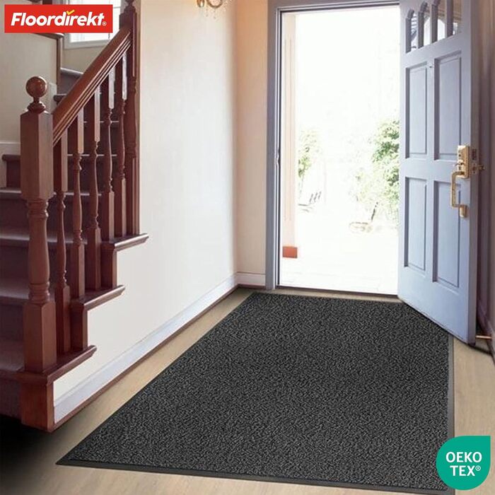 Килимок для підлоги etm® Schmutzfangmatte: переможець у співвідношенні ціни та якості. Килимок для порогу різного розміру, для дому та вулиці (антрацит-чорний, 90x150 см)