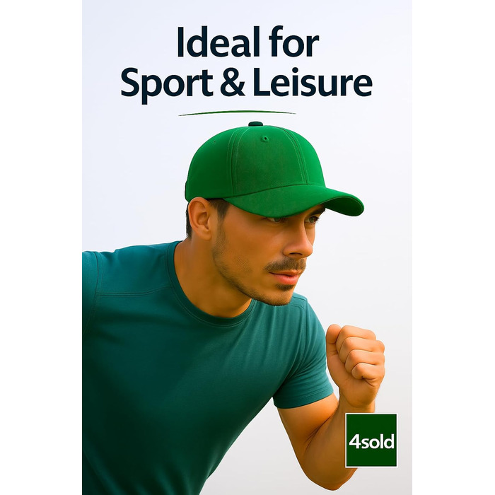 Кепка бейсболка 4sold, бавовна, унісекс, регульована, легка, дихаюча, для спорту, відпочинку, на відкритому повітрі, Sea Green