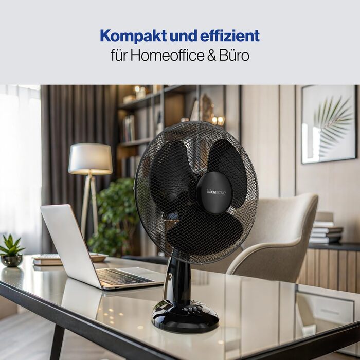 Вентилятор Clatronic VL 3602: тихий, з функцією гойдання, Ø 30 см, 40W, для дому та офісу