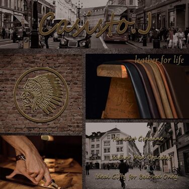 Чоловічий шкіряний браслет Casisto Lederarmband з гравіюванням, плетінка, магнітний замок, коричнево-чорний, 19 см