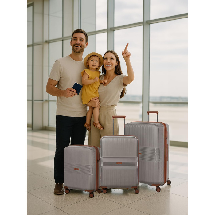 Набір валіз Cappuccino Eco Edition 3-в-1: розширювані, з TSA-замком та подвійними колесами