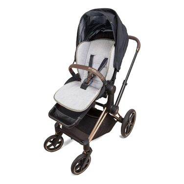 Babysanity® М'який універсальний вкладиш для новонароджених, матрац The Lux сірий, махровий чохол, 100% бавовна, бічний захист, вироблено в Італії