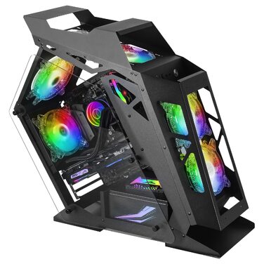 Корпус для ПК Mars Gaming MC300P MicroATX, загартоване скло, Mesh-панель, 3x FRGB вентилятори, чорний