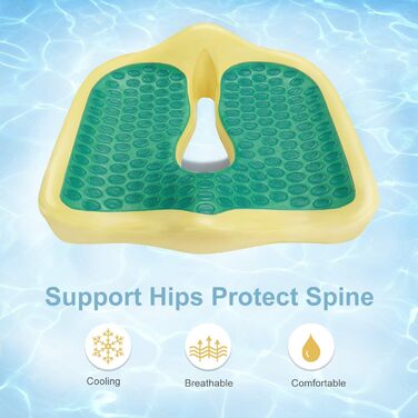 Гелеве сидіння Feagar: ортопедична подушка для офісного крісла, авто, інвалідного візка, для спини, гелевий наповнювач, 60-100 кг