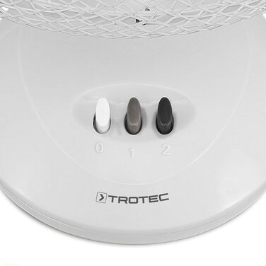 Вентилятор настільний TROTEC TVE 9 – тихий, з обертанням 90°, 2 швидкості, 25 Вт, білий. Для дому, офісу, спальні. Компактний Ø23 см