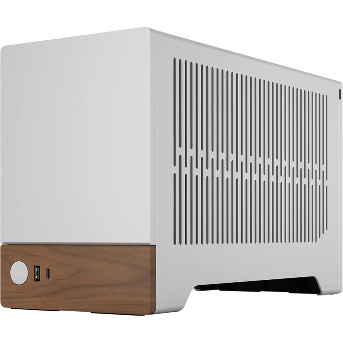 Корпус для ігрового ПК Fractal Design Terra Wood Walnut - mITX, PCIe 4.0, USB Type-C, анодований алюміній (срібло)