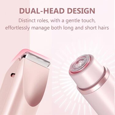 Електричний жіночий епілятор 2-в-1 Silky Glow: для тіла, обличчя, бікіні. Вологостійкий, рожевий