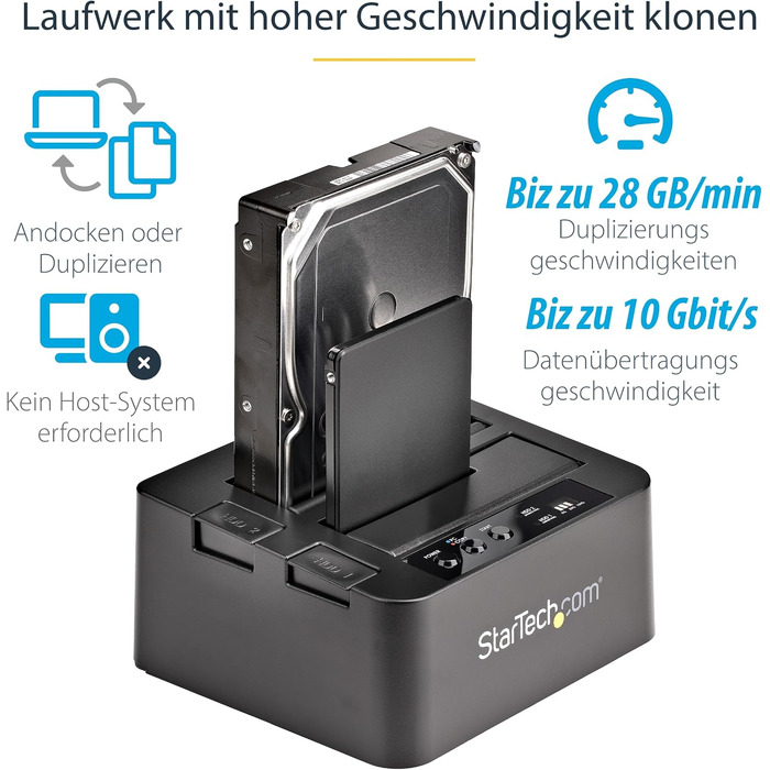 Дублікатор жорстких дисків StarTech.com USB 3.1 (10Gbps) Standalone HDD Docking Station, SDOCK2U313R