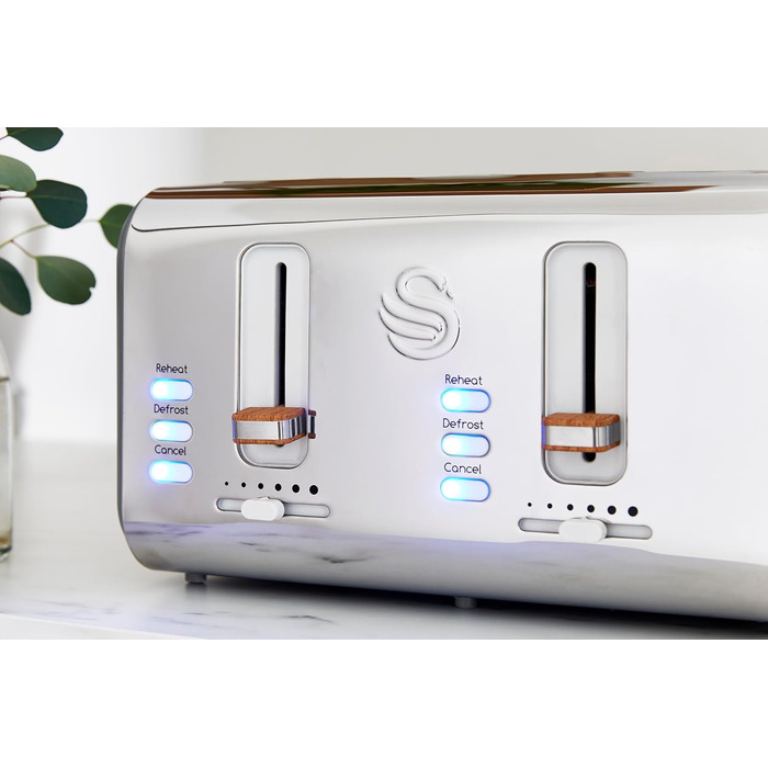 Тостер Swan ST14620GRYN Nordic з 4-ма тостами, 1500 Вт, сірий