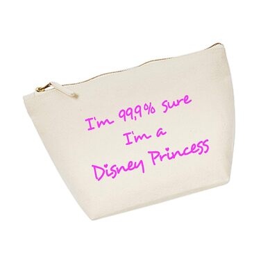 Косметичка RaketeBerlin 'I'm 99.9% sure I'm a Disney Princess', середня, бавовна, вінтажна блискавка, різні кольори