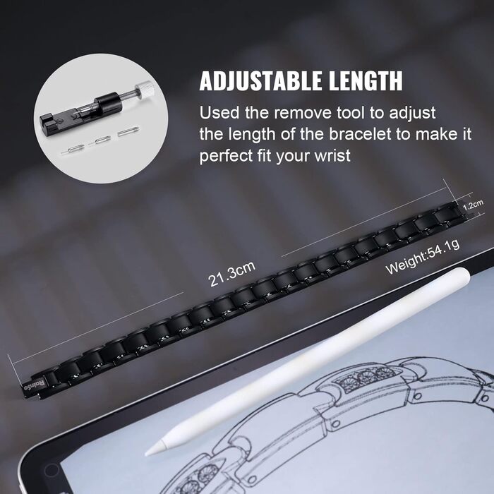 Чоловічий магнітний браслет RainSo чорний матовий з титанової сталі, зняття болю при артриті, для спортсменів та батьків