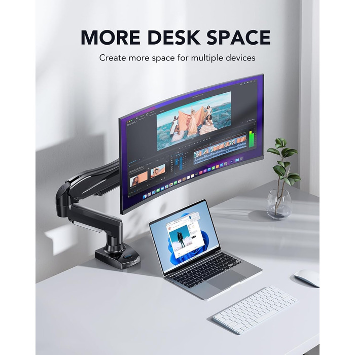 Кріплення для монітора HUANUO, 13-32 дюйми, регульований, VESA 75/100 мм, чорний