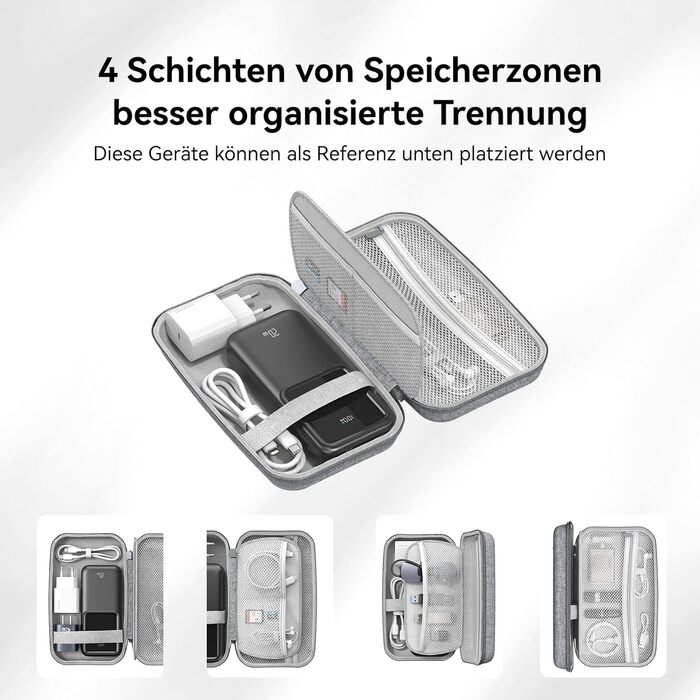 Водонепроникна електронна органайзер для кабелів, портативна двошарова кабельна сумка