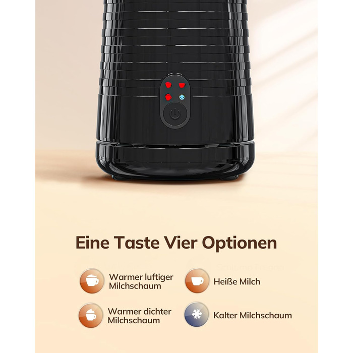 Електричний піноутворювач для молока Morpilot, 650W, нержавіюча сталь, 240мл, для гарячого та холодного молока, шоколаду, миється в посудомийній машині