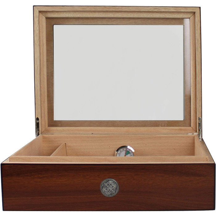 Вологостійкий вологомір Egoist Premium для сигар - дерев'яний ящик-гумодор для 5 сигар, чорний (JK00171)