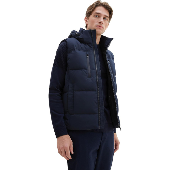 Жилет чоловічий Tom Tailor з капюшоном, стеганий, XXL, колір Sky Captain Blue