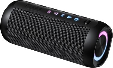 Портативна Bluetooth колонка з підсвічуванням, 30W, водонепроникна IPX7, подвійний бас, акумулятор 3000mAh, RGB, TWS, AUX, TF картка, для відпочинку на природі, вечірок та подорожей