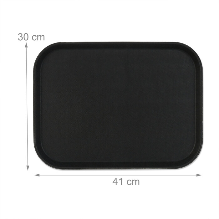 Relaxdays Serving Tray Set of 6 in Black