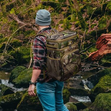 Рюкзак-холодильник Laripwit 54 літри з термоізоляцією для пікніків, подорожей та кемпінгу (33л, камуфляж)