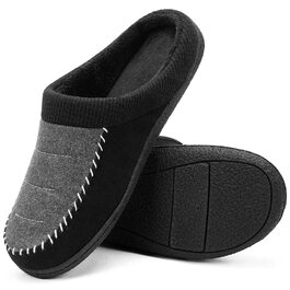 Чоловічі тапочки MaxMuxun для дому та вулиці, зимові, теплі, з підкладкою, з пам'яті піною, розмір 44-45, чорні