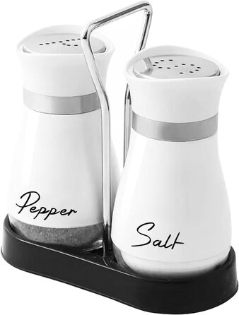 Набір для солі та перцю: солінку та перцінку з нержавіючої сталі та скла, куховий аксесуар, контейнери для спецій чорного та білого кольорів, для кухні, в дорогу, кемпінг, барбекю, багаторазове наповнення