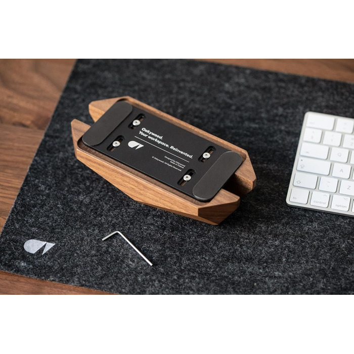 Oakwood Adjustable Wooden Laptop Stand - Desk Dock for MacBook Pro, MacBook Air, iPad - Walnut & Oak Wood, Handmade