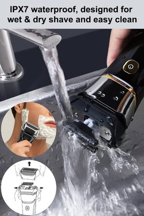 Електричний чоловічий бритва та тример з 3 гнучкими лезами, акумуляторний, бездротовий, з етиуі, для мокрого та сухого гоління, 100 хв роботи, подарунок для чоловіка, зелено-чорний