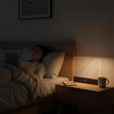 LED Лампа для читання книг Smart Panel з 3 режимами та таймером, нічник на приліжкову тумбочку, USB акумуляторна, біла