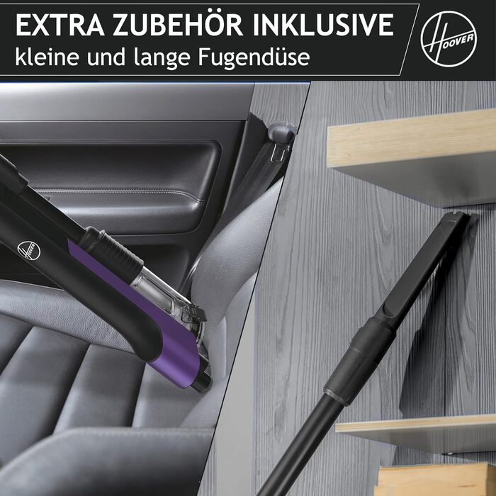 Бездротовий пилосос Hoover HF1 Plus: акумуляторний, з LED-підсвічуванням, HEPA-фільтр, для алергіків, 45 хв роботи