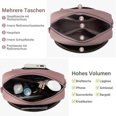 Сумка жіноча через плече крос-боді PU шкіра (темно-рожева) з віднімним ремінцем