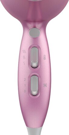 Фен GRUNDIG HD 6280: 2200 Вт, іонізація, керамічне покриття, олія лотоса, 3 режими, холодний струмінь, рожевий/срібний, 2023 модель