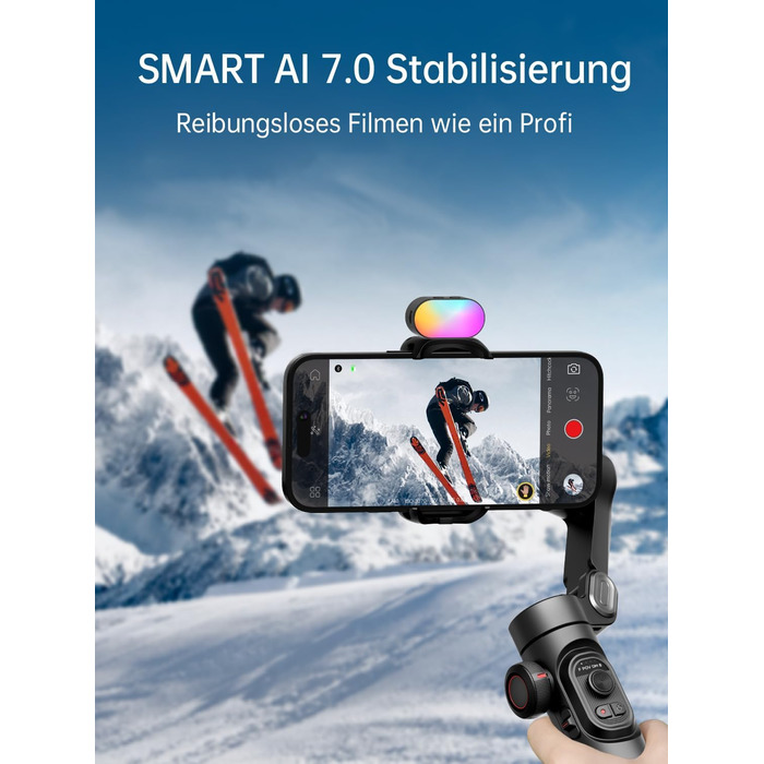 Стабілізатор для смартфона AOCHUAN 3-осьовий, складний, з фокусним колесом, для iPhone та Android, для TikTok, YouTube, Vlog