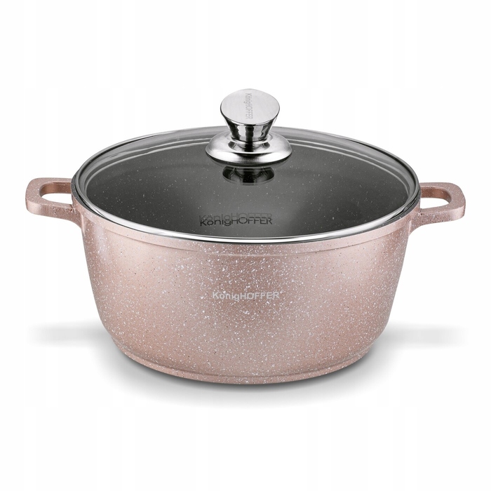 Набір алюмінієвих каструль Konighoffer Pollo Rose Gold, 12 предметів