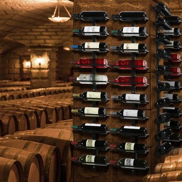 Yaheetech Wine Rack Bottle Holder Wine Shelf Storage Shelf for Wall Metal 10 Bottles, Black