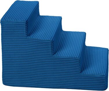 Сходинки для собак Velinda з 4 ступенями, котяча драбина, допомога у вході для домашніх тварин, матеріал - піна (темно-синій, Cord)