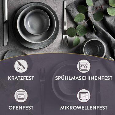 Набір посуду SpringLane Misty Cliff, 24 елементи: сервіз зі штучного каменю для 4 осіб
