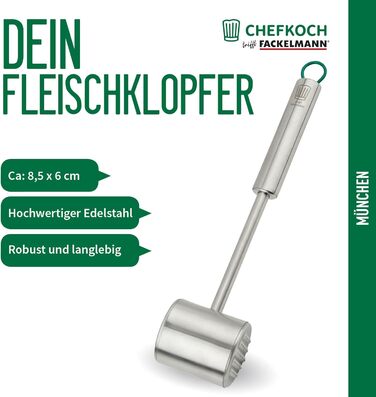  Fleischklopfer Fackelmann Chefkoch з нержавіючої сталі - для відбивних та іншого, миється в посудомийній машині