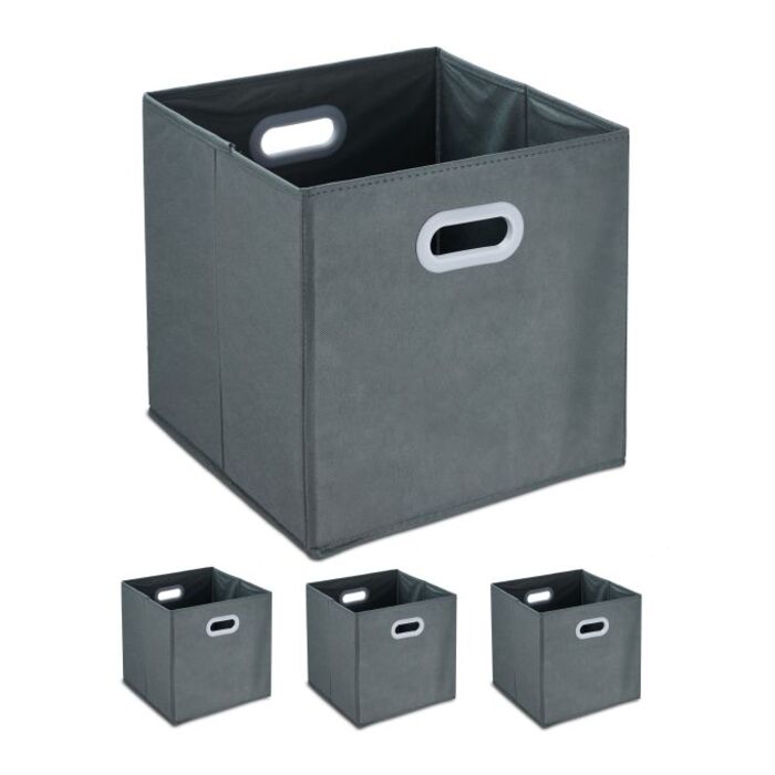 Set of 4 Grey Storage Boxes