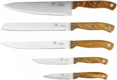 Набір ножів Karl Hausmann 5 предметів: ніжний блок, кухонні ножі з нержавіючої сталі, блок для ножів з пластику та щетиною