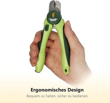 Професійна кусачка для собак з захистом, замком безпеки та пилочкою для нігтів (середня-велика, зелена)