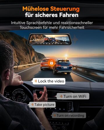 Відеореєстратор-дзеркало WOLFBOX M40 10